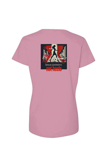 Break Barriers Not Heels Ladies Softstyle T-Shirt